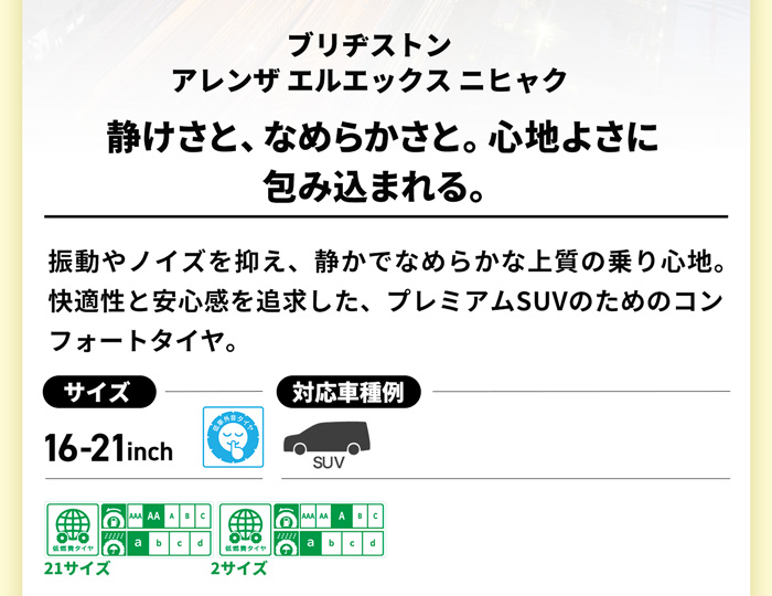 BRIDGESTONE アレンザ LX200 詳細