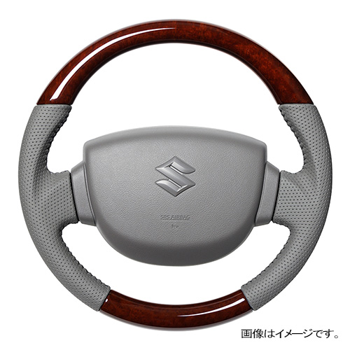 レアル ステアリング オリジナルシリーズ ラウンドシェイプ 品番：EV-BRW-GL 適合：SUZUKI エブリイバン (DA17V) H27(2015).2～、SUZUKI キャリイトラック (DA16T) H25(2013).9～、SUZUKI スーパーキャリイ (DA16T) H25(2013).9～ エアバッグやパドルシフト、スイッチ、カバー類は純正品を再使用してください。ステアリングヒーターには対応しておりません。 REAL
