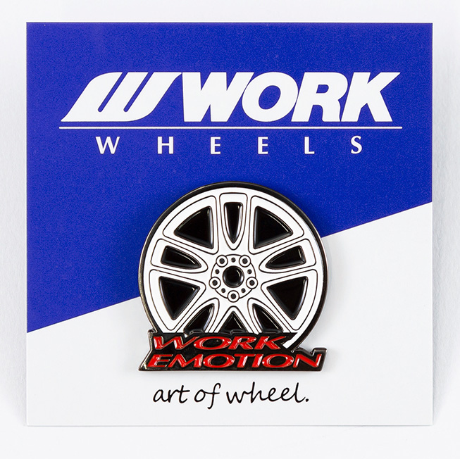 【通販限定/店舗受け取り不可】WORK ピンバッジ WORKホイールと同時購入で送料無料!! サイズ 35mm WORK