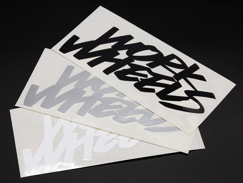 【通販限定/店舗受け取り不可】WORK WHEELSステッカー 2LINE (150mm) WORKホイールと同時購入で送料無料!! サイズ：150mm WORK