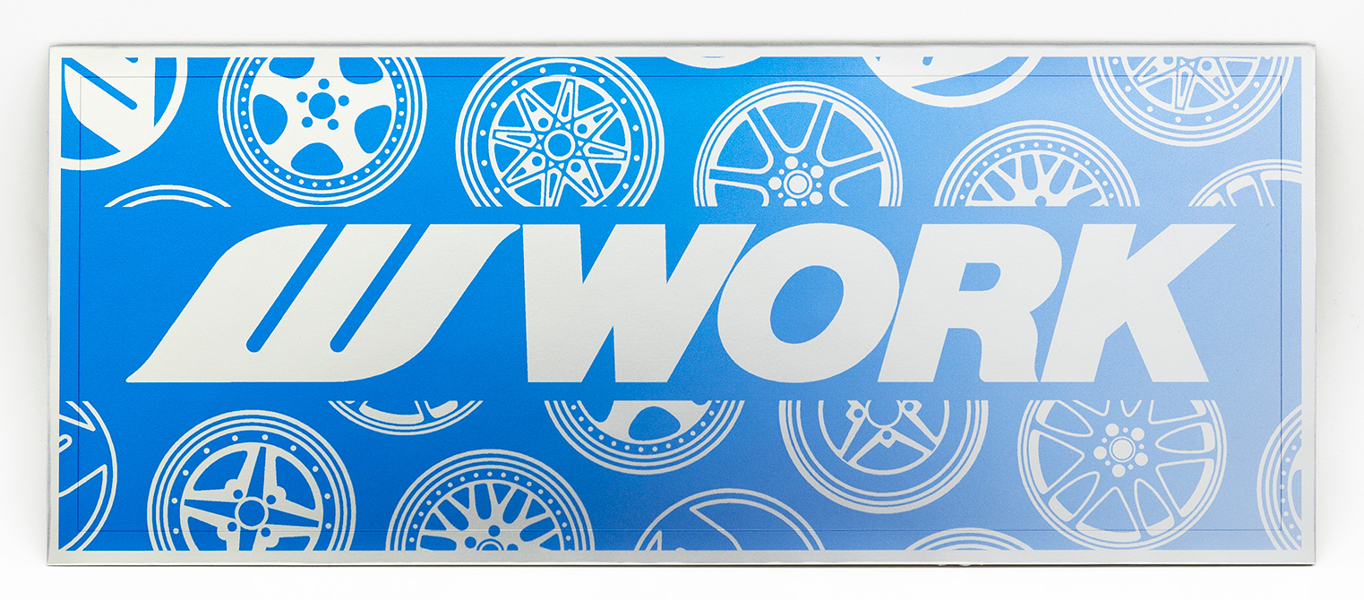 【通販限定/店舗受け取り不可】カラフルステッカー WORKホイールと同時購入で送料無料!! サイズ：W183xH70mm WORK