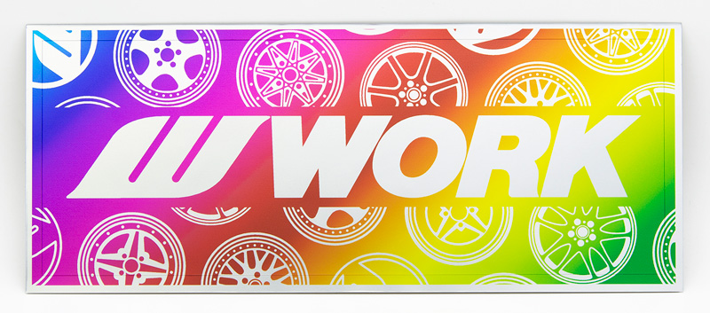 【通販限定/店舗受け取り不可】カラフルステッカー WORKホイールと同時購入で送料無料!! サイズ：W183xH70mm WORK