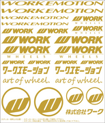 【通販限定/店舗受け取り不可】WORK EMOTION アソートデカール WORKホイールと同時購入で送料無料!! サイズ：178x208mm WORK 