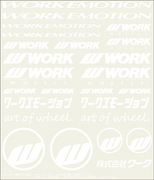 【通販限定/店舗受け取り不可】WORK EMOTION アソートデカール WORKホイールと同時購入で送料無料!! サイズ：178x208mm WORK 