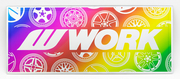 【通販限定/店舗受け取り不可】カラフルステッカー WORKホイールと同時購入で送料無料!! サイズ：W183xH70mm WORK 