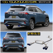 ガナドール マフラー Vertex 4WD/SUV【取付店のみ送料無料(車関係以外の法人・個人宅・沖縄・離島除く)】 2025.5～（R7.5～） 6AA-ZVG16（E-Four） ハイブリッド　モデリスタリヤスカート φ85 サークル（左右4本出し） テール材質/チタニウム（ブルー発色仕上げ） 本体材質/ステンレス GANADOR 