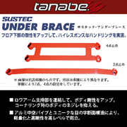 タナベ SUSTEC UNDER BRACE 車種：GRヤリス 型式：4BA-GXPA16 年式：2024/4- ポジション：フロント ４点止め M/C後 RCグレード 18インチパッケージ装着車限定 TANABE 