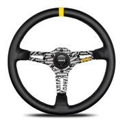 【正規品輸入品】 ULTRA JPN BLACK LEATHER ウルトラ ジャパン ブラック レザー 35Φ UJ-01 ホーンボタンHB-17が付属します。ボス（ハブ）・アースリング・配線・取付ビス・レンチは付属しません。ボス（ハブ）側の付属品をご利用下さい。 MOMO 